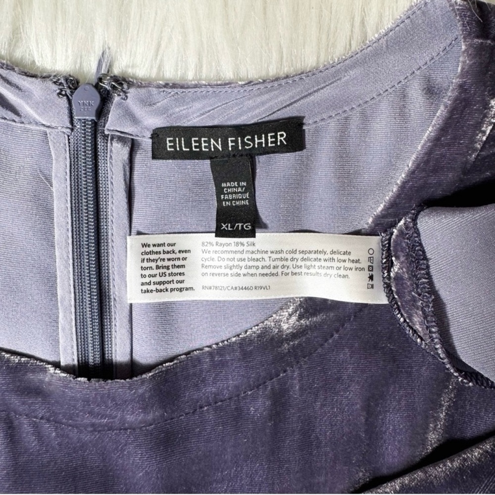 Eileen Fisher Charcoal Velvet A-Line Tunic - Picture 13 of 15